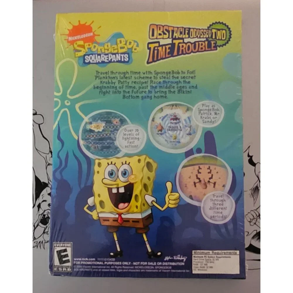 SpongeBob SquarePants‎ Obstacle Odyssey Two: Time Trouble PC Game, Rare